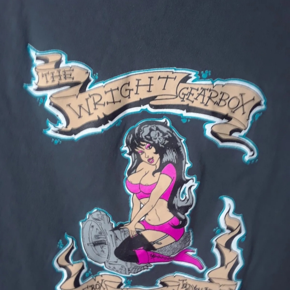 The Wright Gearbox L men's T-shirt purple Latin goddess rides  b9.